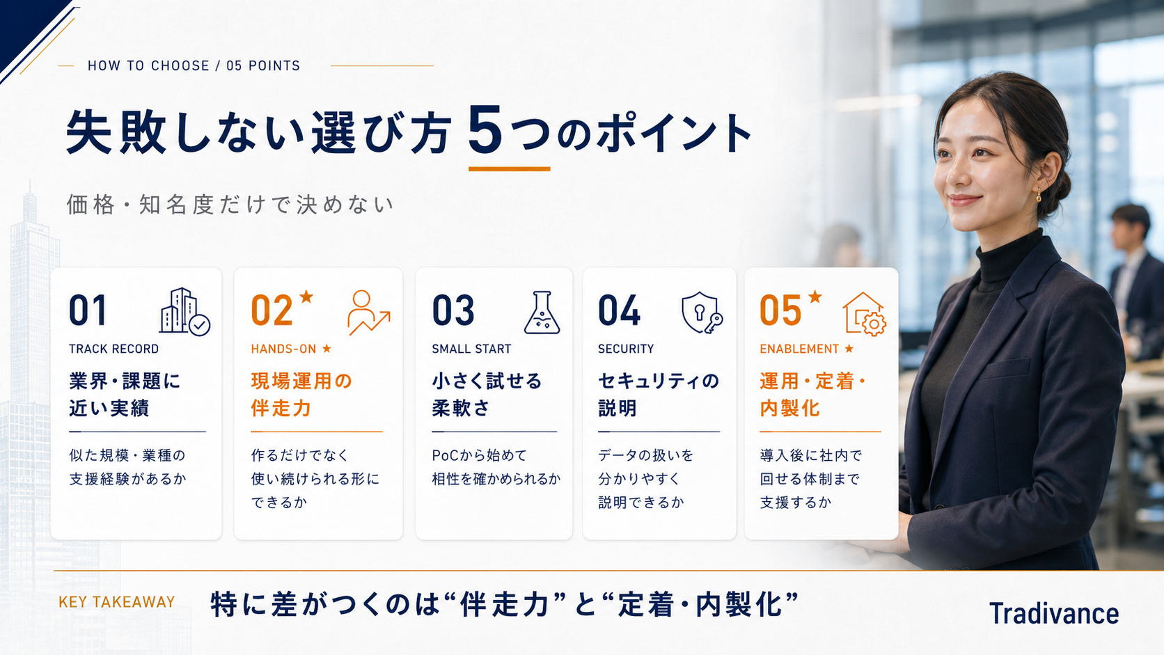 失敗しないAI導入支援会社の選び方 5つのポイント