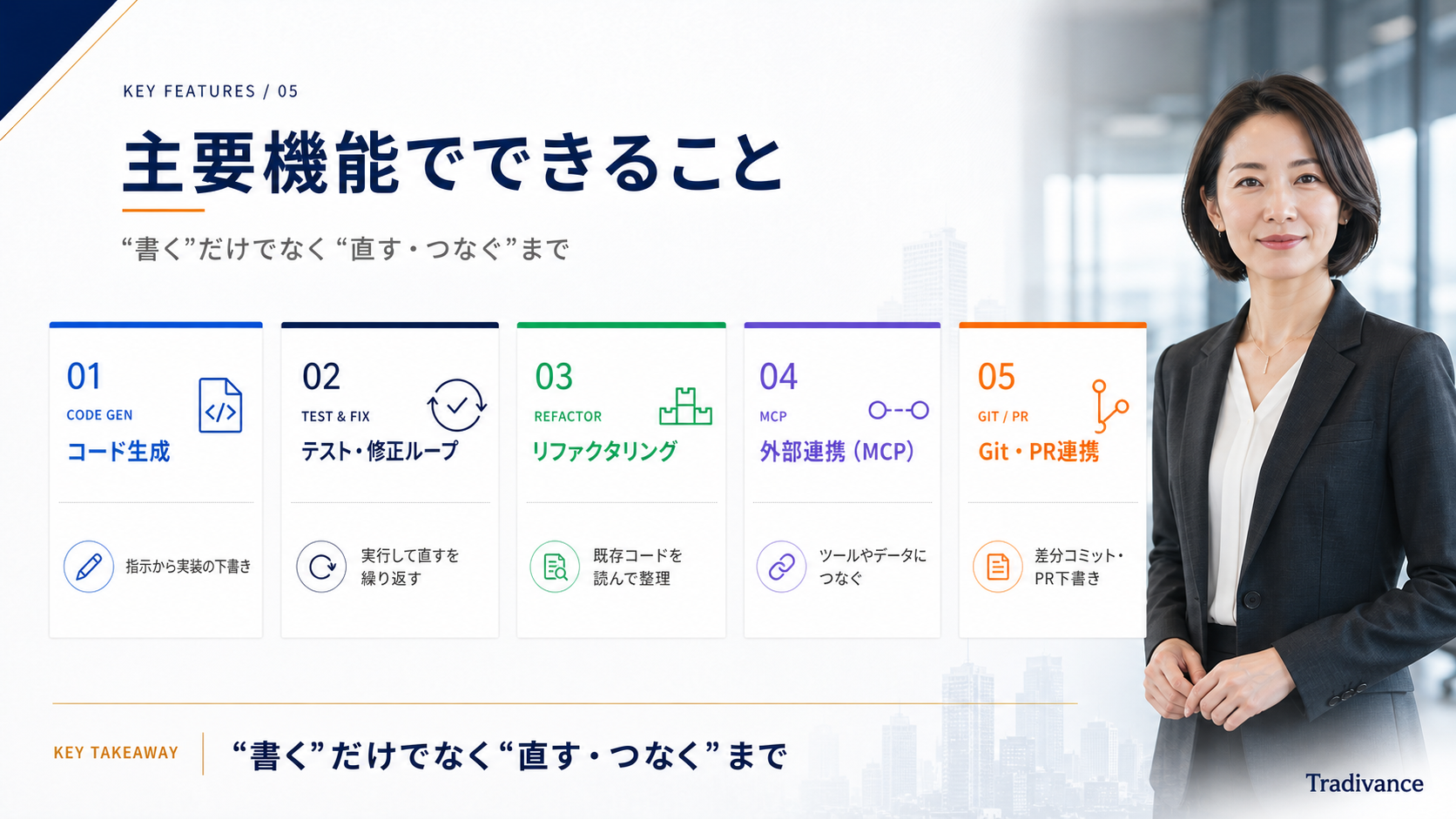 Claude Codeの主要機能でできること|コード生成・テスト修正・Git連携